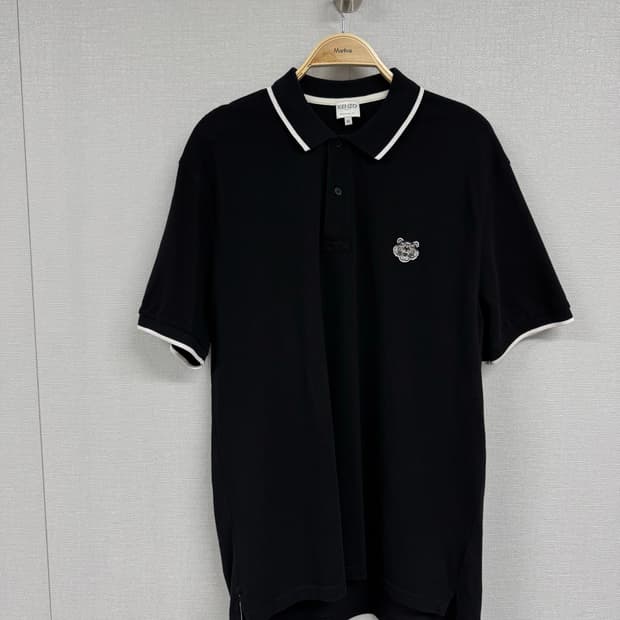 겐조 타이거 자수 카라 반팔 티셔츠