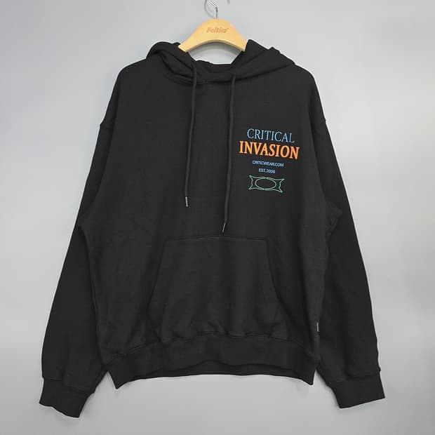 크리틱(CRITIC) 오버핏 프린팅 후드티 M