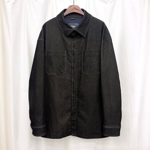 펜디 FF 체크 로고 셔츠 자켓