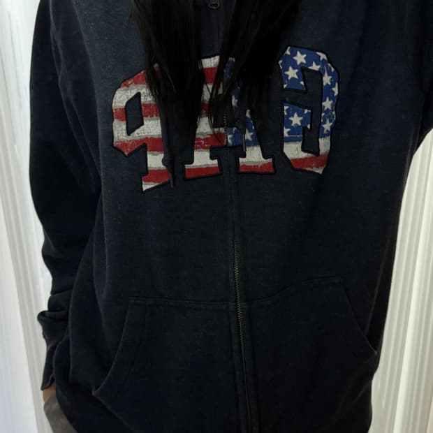 갭 성조기 네이비 후드집업 L