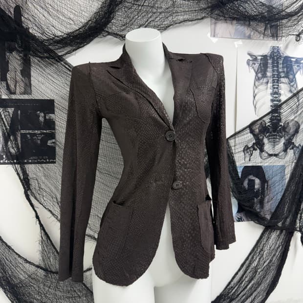 Snake pattern seethrough jacket