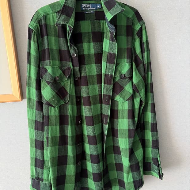 폴로 랄프로렌 그린 체크 남방 M