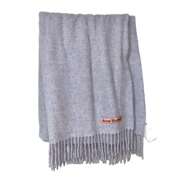 아크네 울 프린지 머플러 퍼플