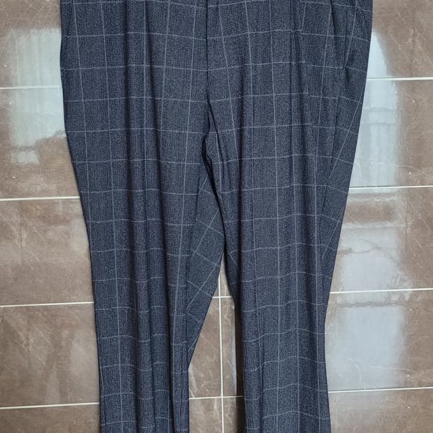 👔남성35인치👔STCO 클래식핏 체크 팬츠 그레이(여름용)