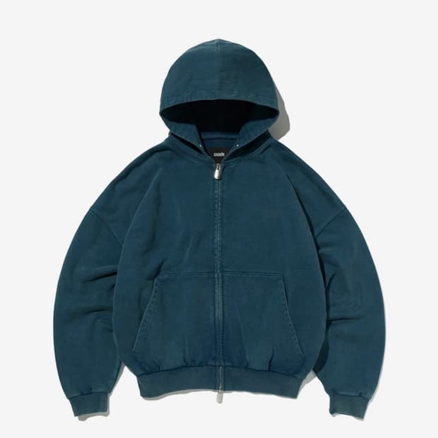 스웨이드 후드집업 CROPPED WASHED HOOD ZIP UP 