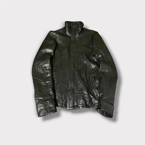 Goer High neck leather jacket