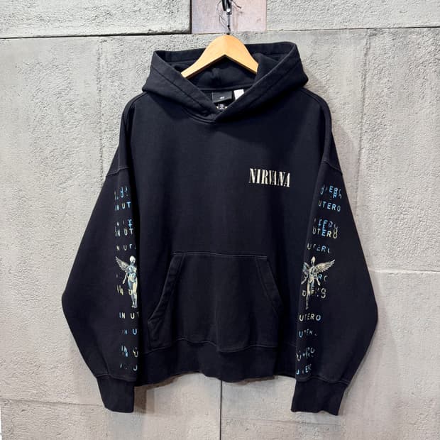너바나 x H&M 오버사이즈 스웻 후드티 (XL) 