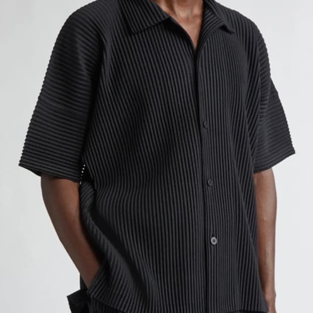 이세이미야케 옴므플리세 오픈 칼라 반팔 셔츠 3