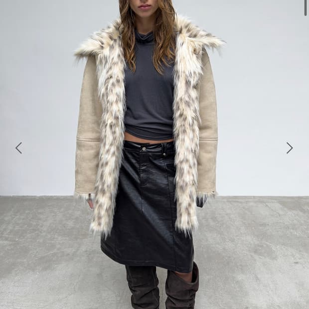 썬번프로젝트 리버시블 퍼 무스탕 베이지