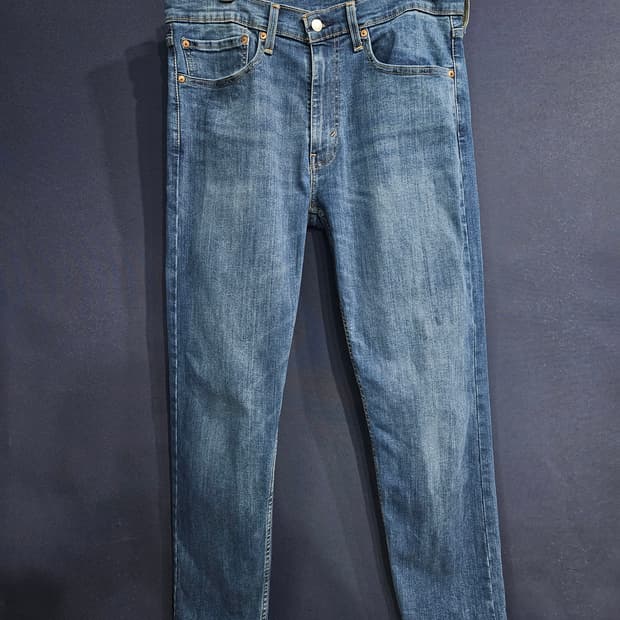 리바이스 502 블루컬러 남성 허리 34 스판 데님팬츠 
