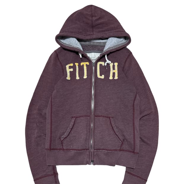 아베크롬비 y2k 버건디 후드집업