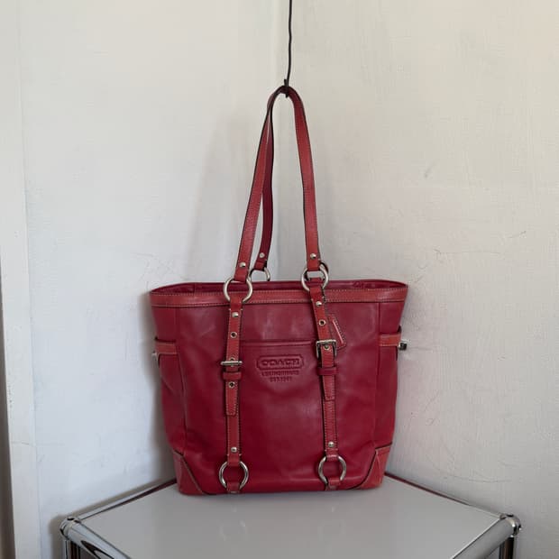 Vintage Coach leather tote bag