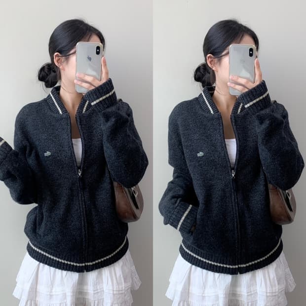 라코스테 니트 집업