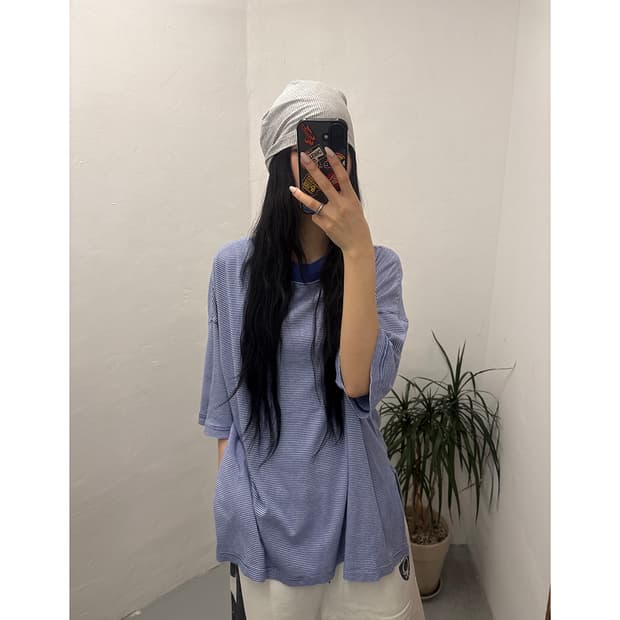 빔즈보이 BEAMS BOY Rib Big Mockneck T-shirt