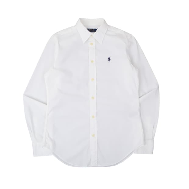 폴로 랄프로렌 우먼스 화이트 코튼 클래식핏 셔츠