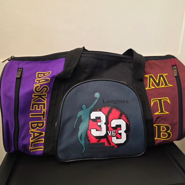 빈티지  레트로  컬러풀 농구 스포츠 더플백