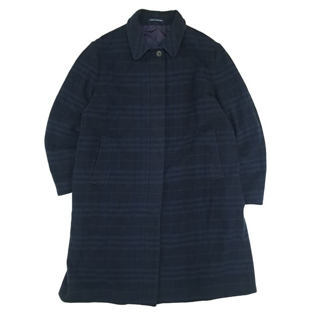 CN798 M 버버리 런던 울 캐시미어 체크 코트