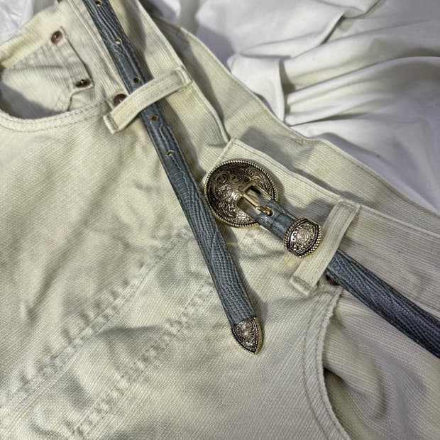 빈티지 파이톤 콘초 웨스턴 벨트