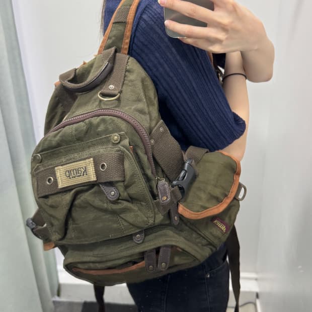 캠프 빈티지 백팩 카키