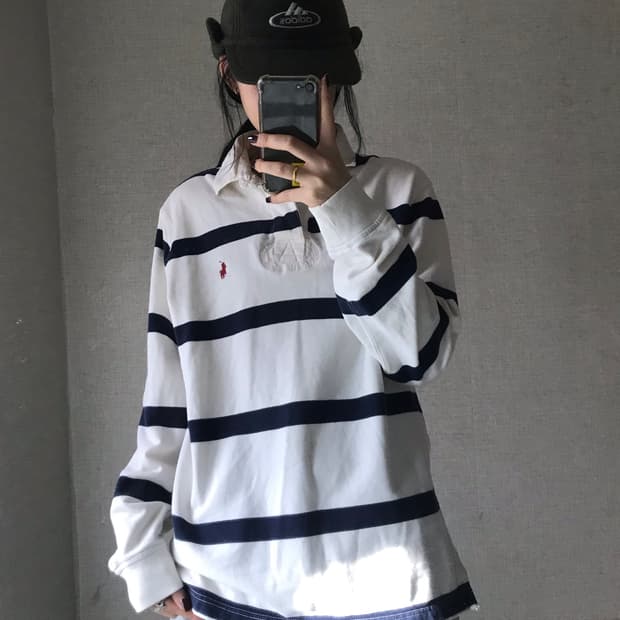 폴로 스트라이프 럭비티셔츠