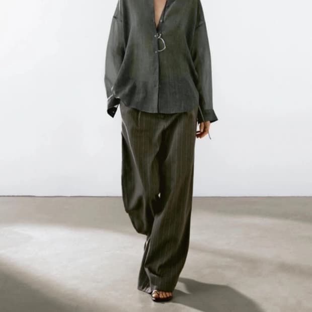 Massimo Dutti 린넨 혼방 셔츠 그레이(S)