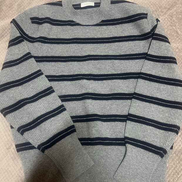 48 모마디자인 스트라이프 니트 회색