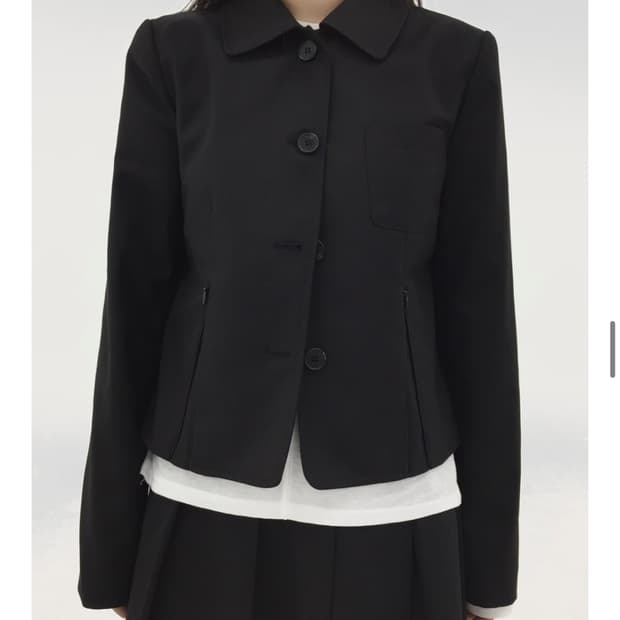 우온 자켓 cropped slit jacket 블랙