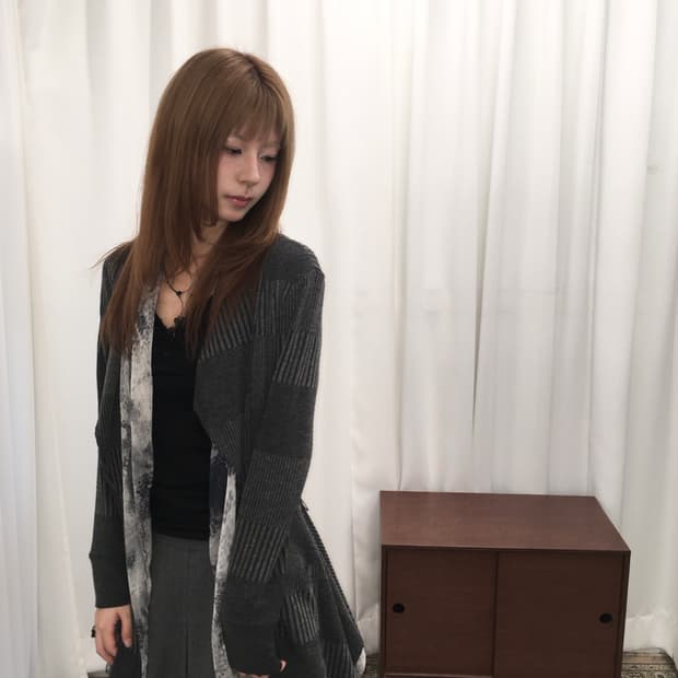 그레이 레이어드 롱 가디건