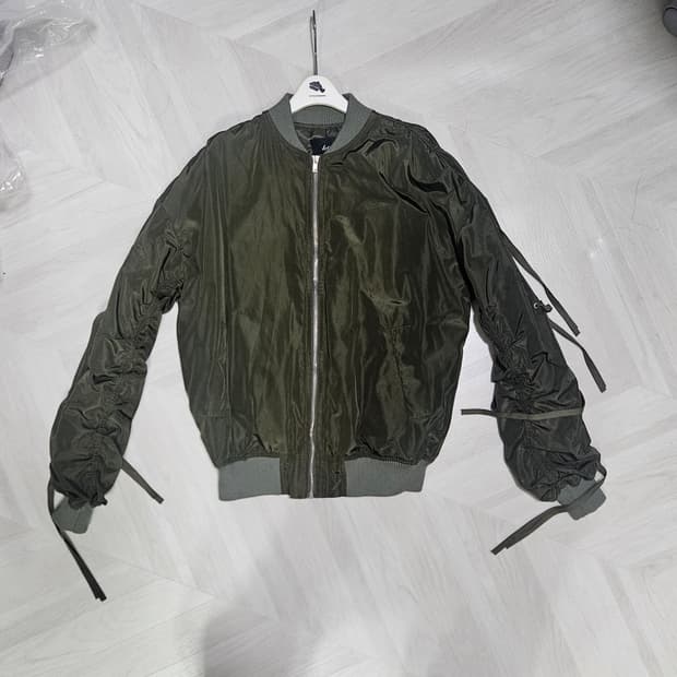 빈티지 카키 셔링 항공점퍼