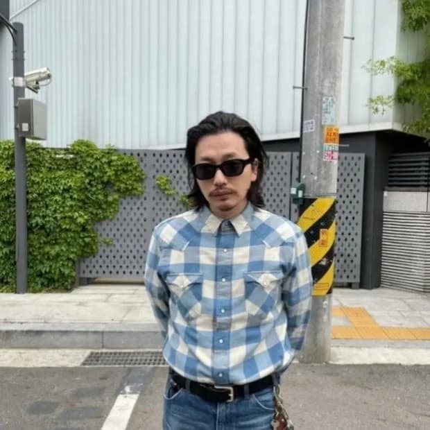 더블알엘 RRL 웨스턴 플래그 셔츠 이동휘 착용