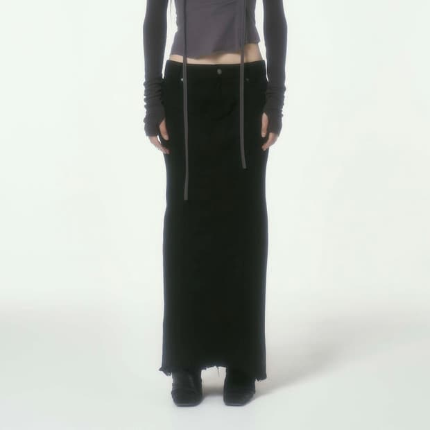 bonnae 본네 워시드 데님 스커트 블랙