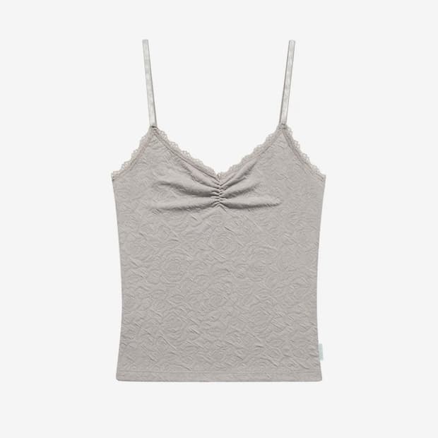 미레코 FLOWER EMBOSSED SLEEVELESS GREY