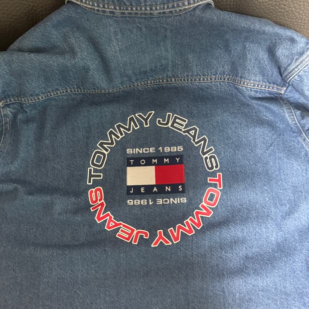 타미힐피거 데님 청자켓