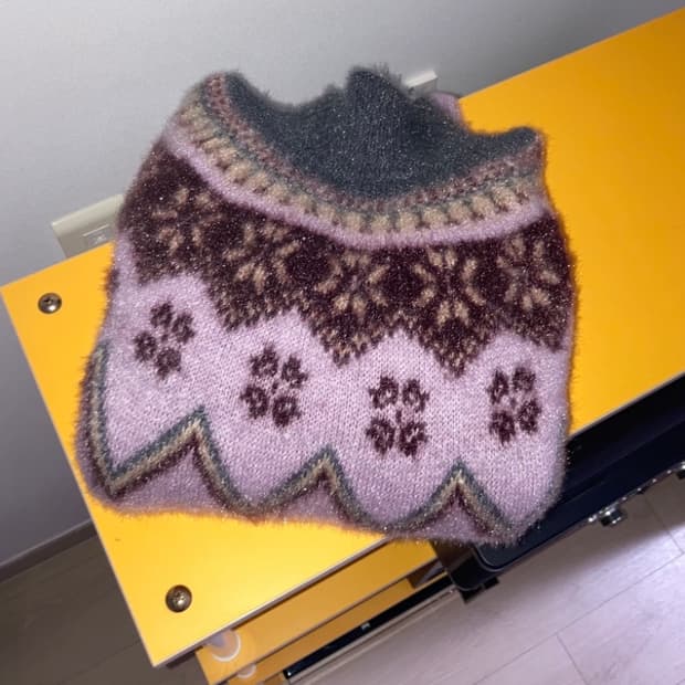 노르딕 글리터 빈티지 니트 목폴라