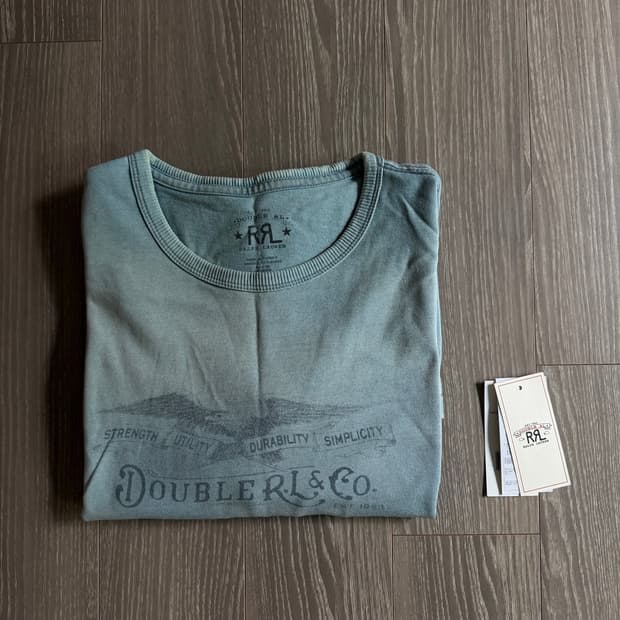 RRL 디스트로이드 워시드 인디고 티셔츠 XL