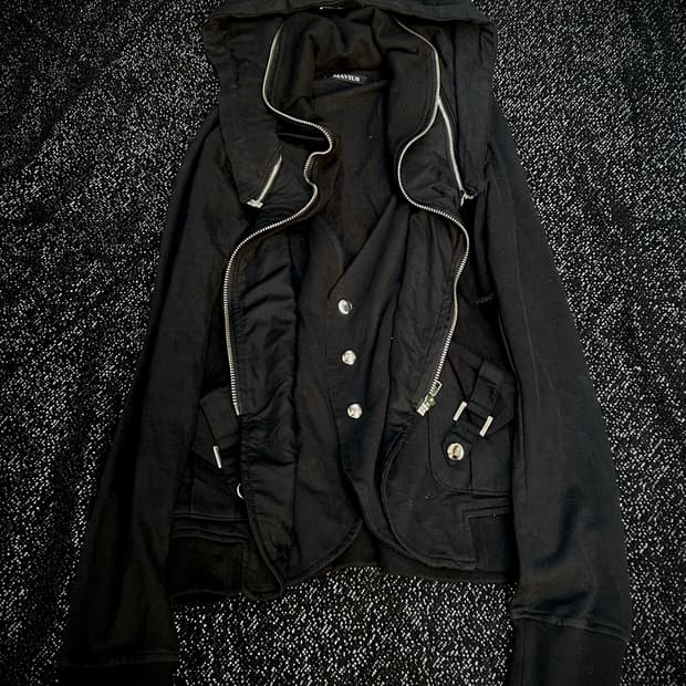 *rare design* 2000s JPN 기믹 펑크 블랙 하이넥 집업