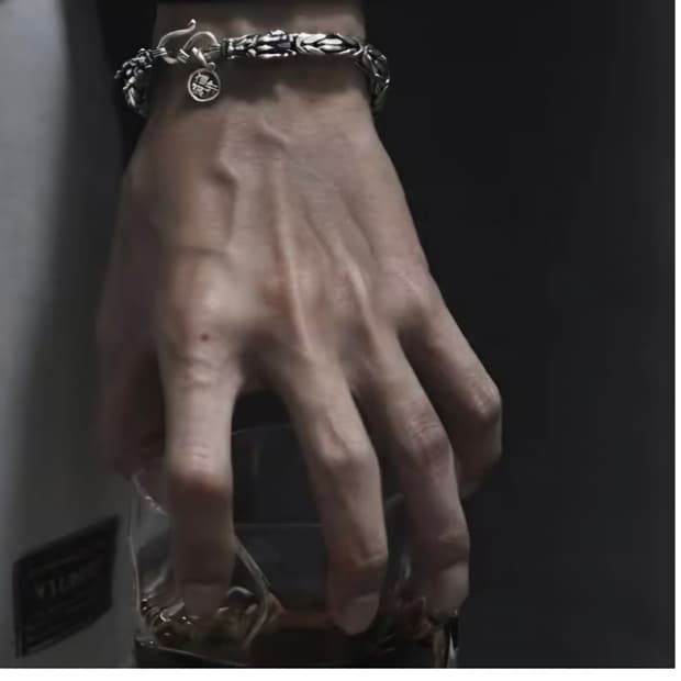 일본 서지컬 빈티지 체인 팔찌 드래곤본 수공예 실버톤 남녀공용