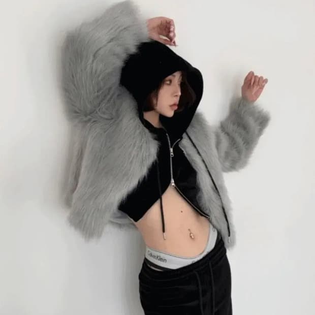 오도어 제시 퍼자켓 그레이