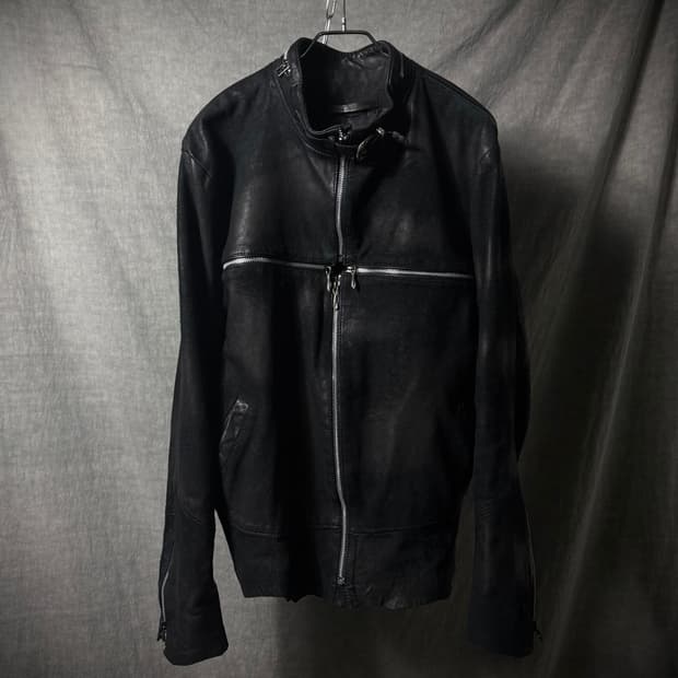 14th Addiction Cross-Zip Leather Jacket 
