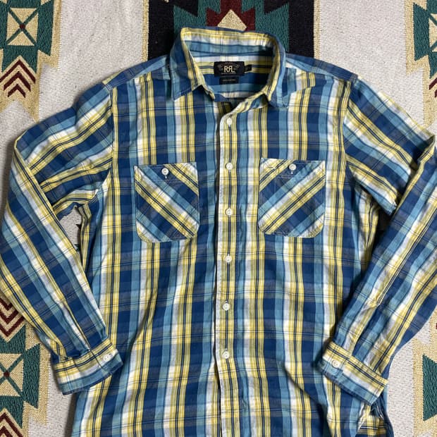 RRL 플레이드 워크셔츠(M)