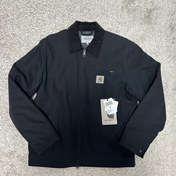 [M] 칼하트 WIP 라인드 디어본 캔버스 디트로이트 자켓 블랙