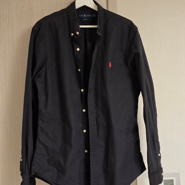 폴로 랄프로렌 옥스포드 가먼트 셔츠 블랙 슬림 L