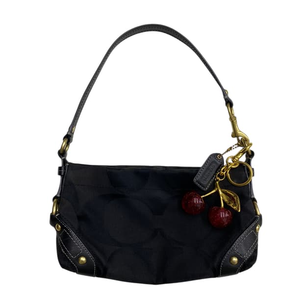 코치 y2k 블랙 바게트백