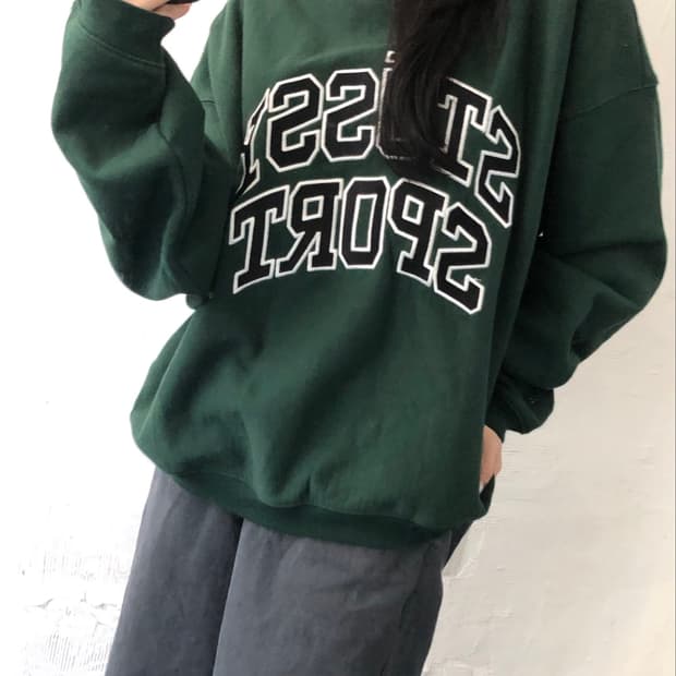 Stussy 스투시 스포츠 릴렉스드 오버사이즈 크루넥 스웻셔츠 맨투맨