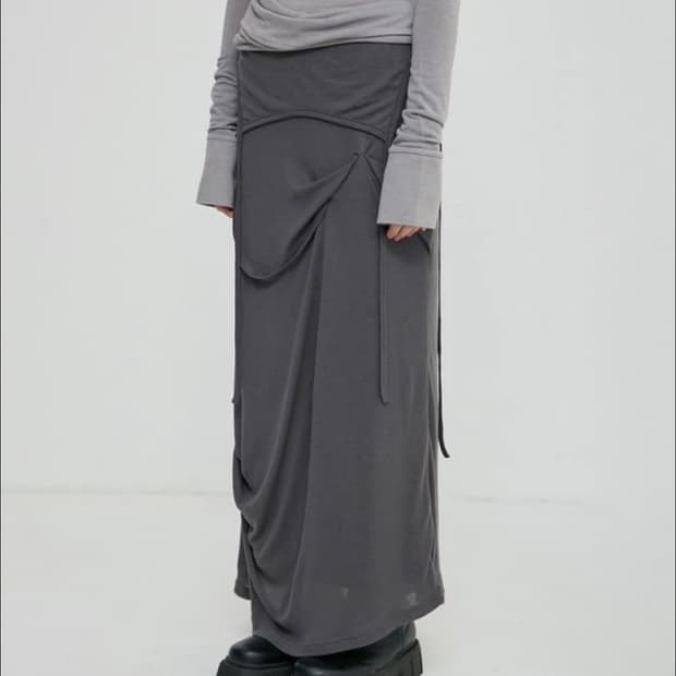 flareup Asymmetrical Draped Long Skirt