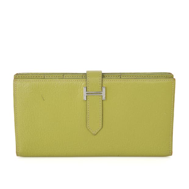 에르메스 베안 장지갑 아니스 그린 실버 지갑 J각인