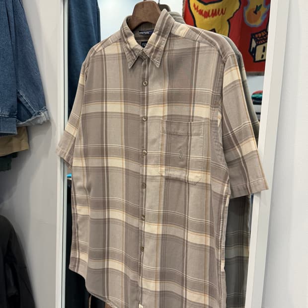 90s Nautica 노티카 올드 체크 반팔 셔츠