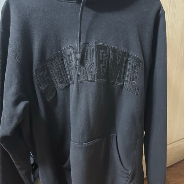 18FW 슈프림 아치 로고 후드티 블랙 라지