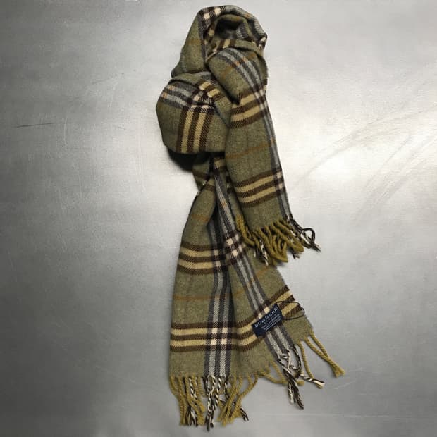 버버리 정품 램스울 머플러 카키