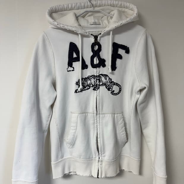 M) 아베크롬비 화이트 타이거 후드집업